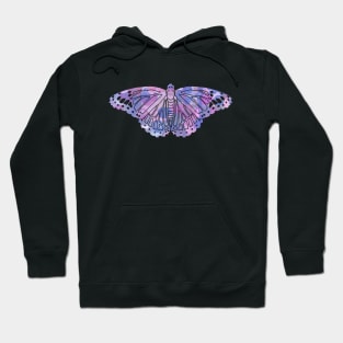 Butterfly Design in Purples Paint Strokes Pattern 1 Hoodie